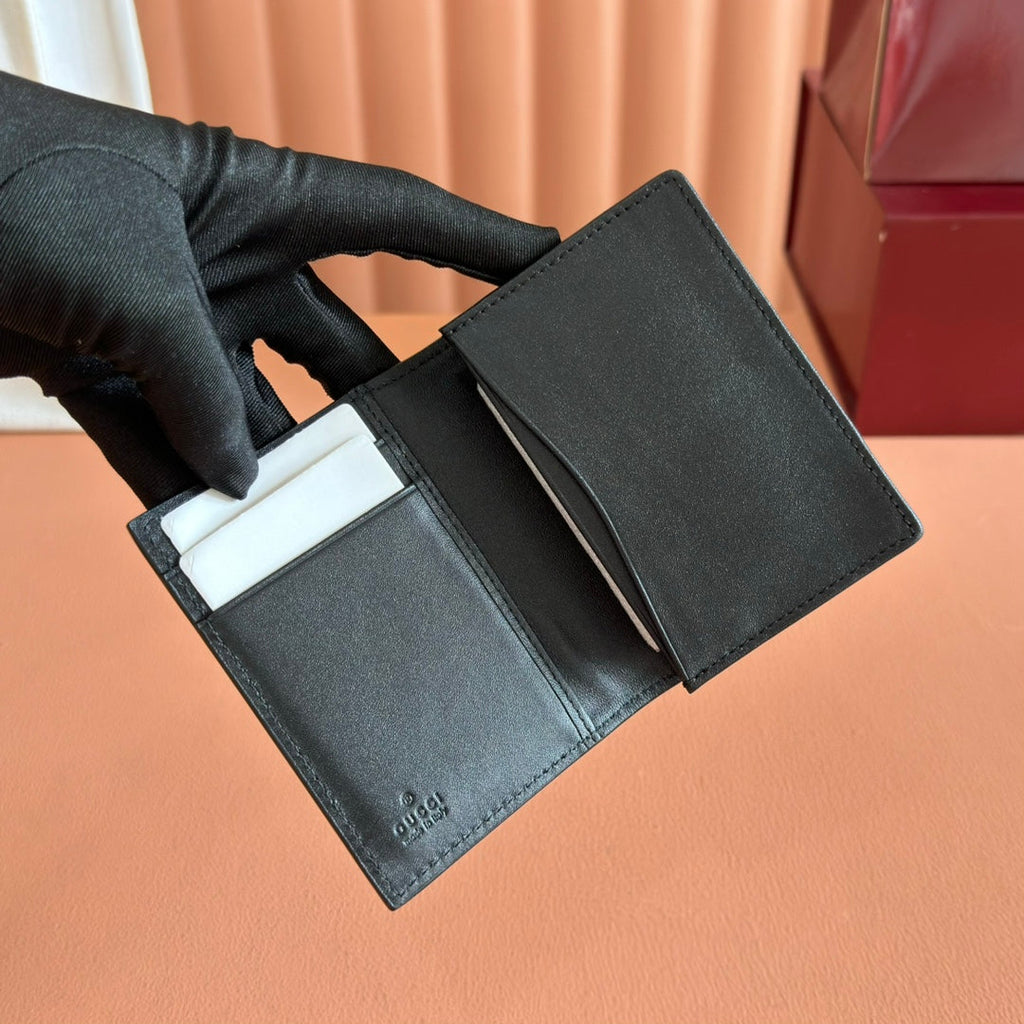 Gucci 25S Marmont Wallet Bag 10 in Black Calfskin