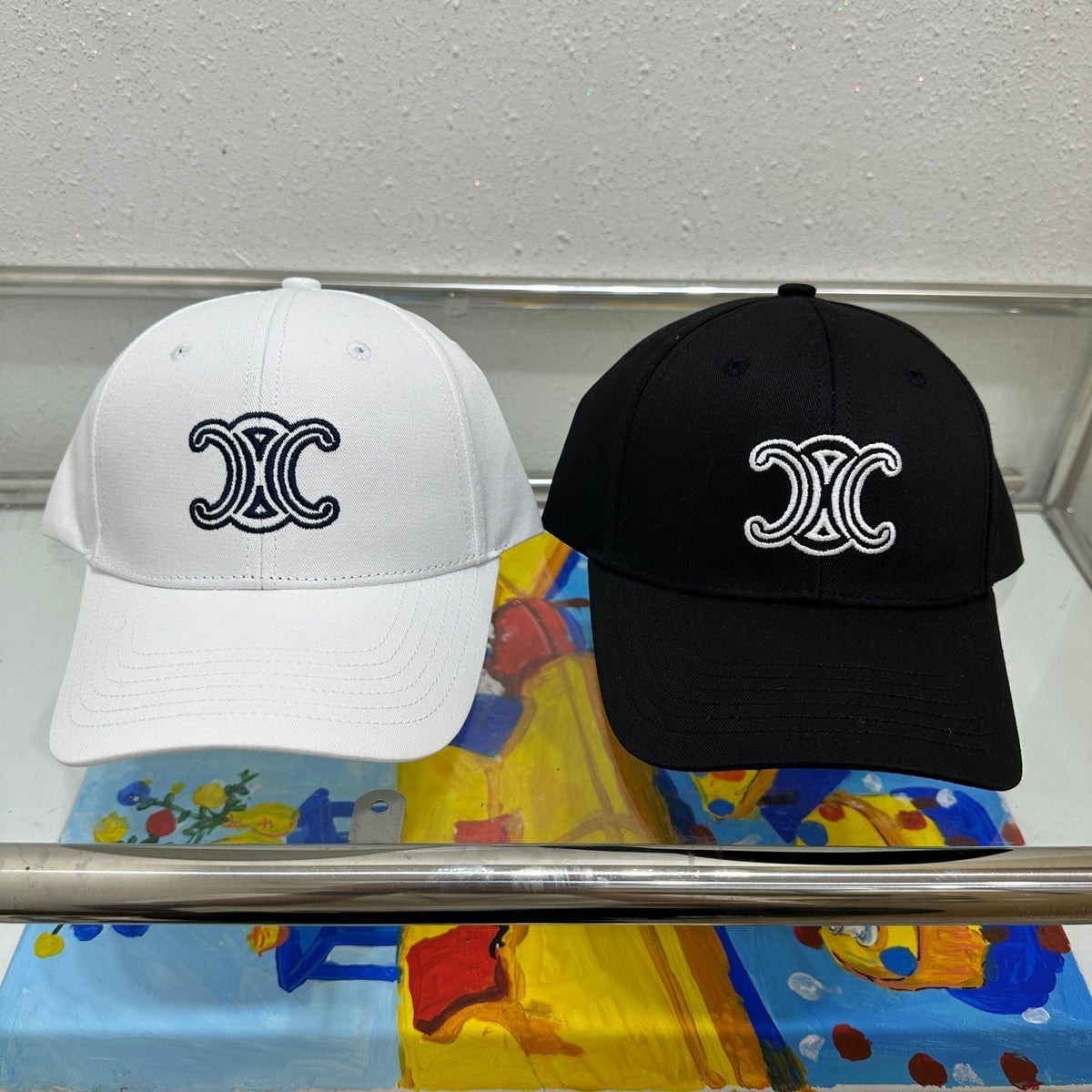 Celine Baseball Cap - White / Black